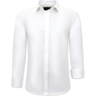 Luxe Trendy Blanco Overhemden Heren - Slim Fit - 3079 - Wit