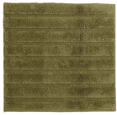 Casilin WC-mat Antislip California - 60x60cm - Vierkante Badmat - Waterabsorberend - Wasbaar en Sneldrogend - 100% Katoen - Mosgroen
