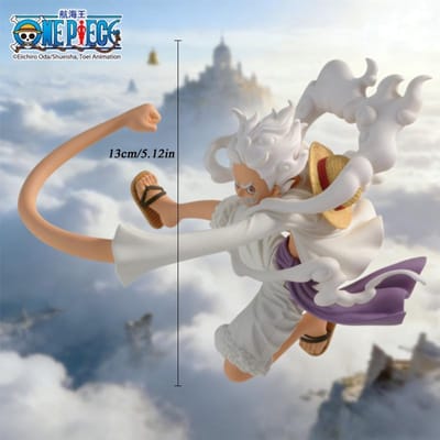 1 pièce Officiellement One Piece Luffy Gear 5 - Dieu du Soleil Nika Figurine Forme Ultime Éveillée Modèle d'Exposition Objet de Collection Anime Beau Cadeau gray