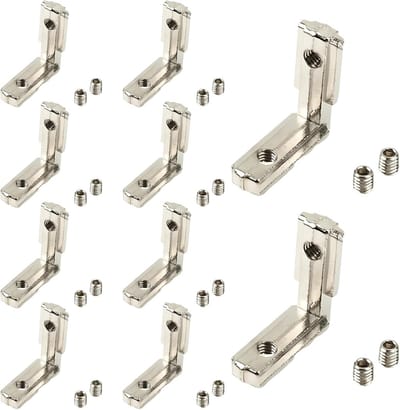 10x Binnenhoekverbinder 2020 voor Aluminium Profielen met T-Groef – Zinklegering Hoekverbinding