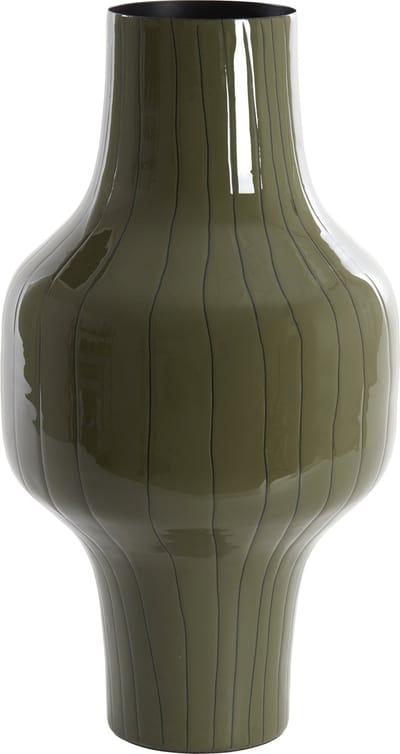 Light&living Vaas deco Ø27x49 cm SINDO glanzend donker olijf groen+zwart