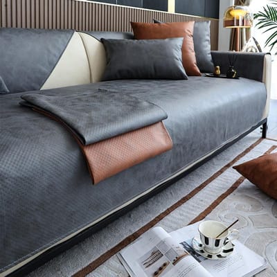 Housse de canapé imperméable moderne, technologie, tissu en cuir, solide, serviette, coussin antidérapant, protection de canapé multi-tailles 70x70cm 1pcs