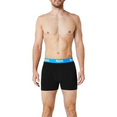 Lonsdale Boxershorts voor heren (Set van 2) (Zwart/Blauw)