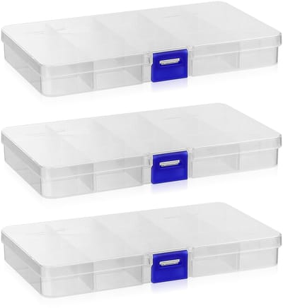 Cosensi- Opbergdoos met deksel - Opbergdoos met vakjes - 15 Compartimenten - Duurzaam PP materiaal - Transparant ontwerp - Verstelbare indeling - Opbergbox