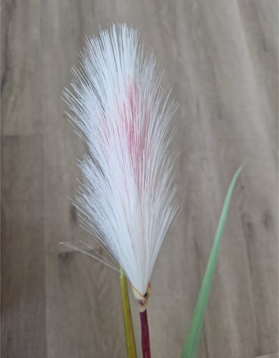 Mica Decorations - 3x - Rietgras/pluimgras kunstplant losse steel - takken - roze/witte pluim - 72 cm