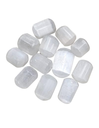 Seleniet wit trommelstenen 250 gr. (mt3)