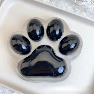 Handgemaakte Grote Kattenpoot Taba Squishy Speeltjes Clear Fufu Squishy Sensorisch Fidget Speelgoed Kinderen Volwassenen Angst Ontspanning Knijpen Cadeau zwart