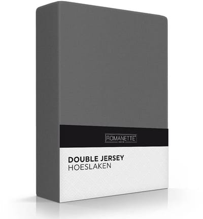 Romanette Double jersey antraciet 100% katoen Twijfelaar 120/130x200/210/220