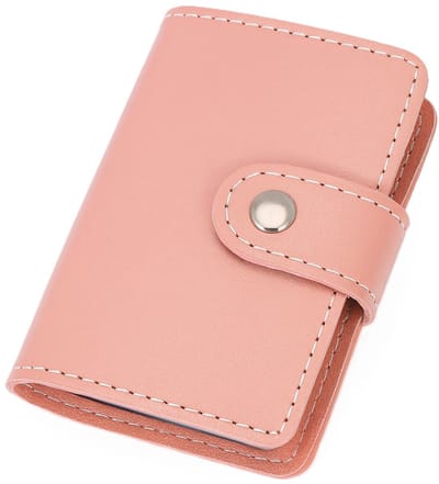 Compacte Pasjeshouder Voor 24 Pasjes I Creditcardhouder I Met Geldvak I Pasjes Houder I Wallet I PU Leer I Portemonnee I Drukknoopsluiting I Roze