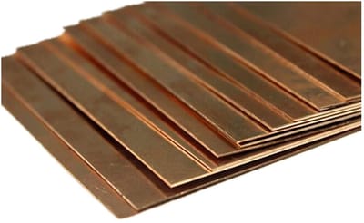 Koperen Plaat - Metaalplaat Cu - Metaalbewerking - Hoge Zuiverheid 99.9% - 100x100x0.8mm - Koperkleurig