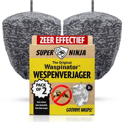 Super Ninja Waspinator Wespenverjager - 2 stuks - Weerbestendige Nepwespennestval - Ecologisch & Zeer Effectieve Natuurlijke Wespafschrikker