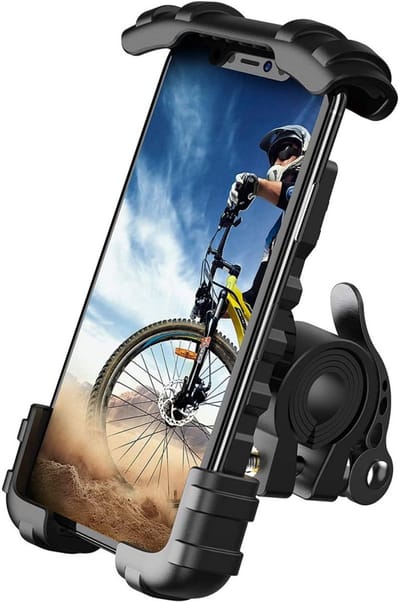 EXCITAT Universele 360° fietshouder Geschikt voor iPhone 16/15/14 Pro Max Plus, SE, 13/12 Pro Max Mini, 11 Pro Max, Xs, XR, X, 8, 7, Samsung S23 S22 en andere smartphones