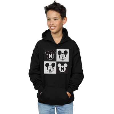 Disney Jongens Mickey Mouse Smiling Squares Hoodie (Zwart)