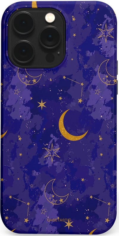 Casetastic Hoesje Geschikt voor Apple iPhone 14 Pro Max Magsafe - Stijlvolle Beschermende Duo-layer Case - Sterrennacht