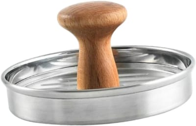 Vleespers Burger - Vleesvormer Patty - Burgers Maken - Antiaanbaklaag - 12.5 cm - Zilver