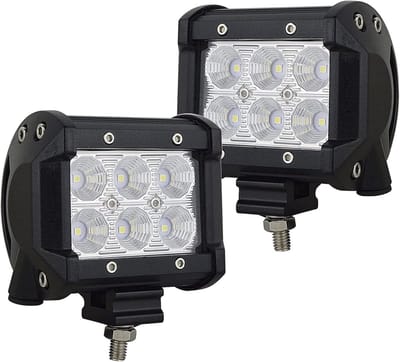 2 Stuks 18W LED Werklampen 10cm Flood Off-road Rijverlichting voor SUV en Vrachtwagen