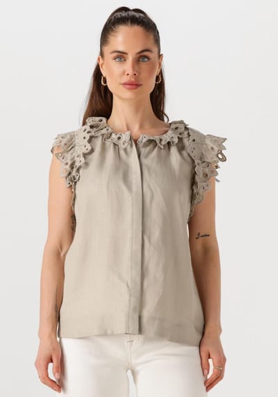 Copenhagen Muse Natuli Shirt Dames - Topjes - Beige - Maat M