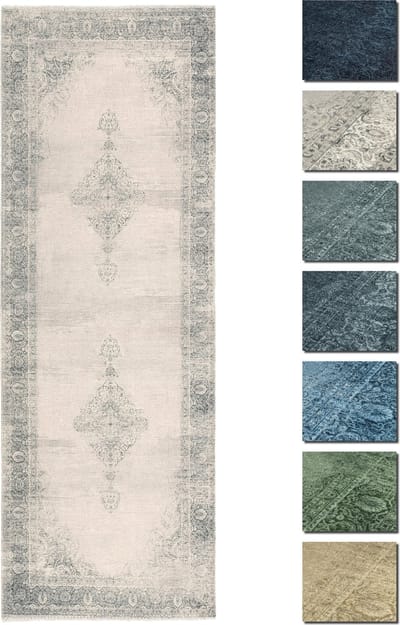 Premium Vintage Vloerkleed - Crème 80 cm x 145 cm - Laagpolig Woonkamer Tapijt