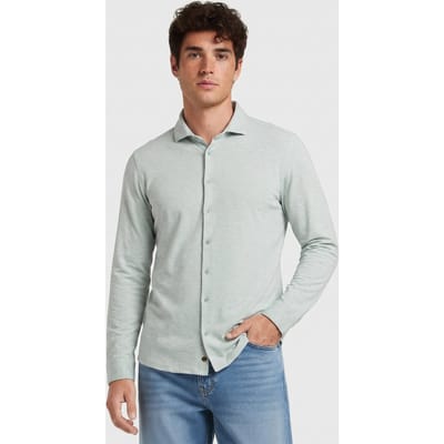 No Excess Shirt Jersey Melange Stretch Mint Maat: XL | Casual Overhemden Outlet | Heren | Groen