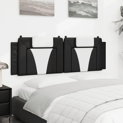 Hoofdbord Kussen - Rugsteun Bed - Comfortabel Lezen - Duurzaam Kunstleer - 160 cm Breed - Zwart Wit
