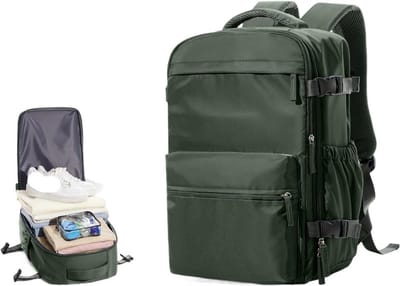 Reisrugzak met Compressie - Outdoor Rugzak Vakantie - Ruimte Besparen - Vakuum Compressie Functie - Meerdere Vakken - Zwart