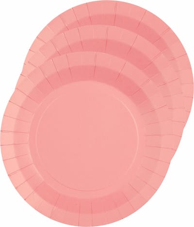 Santex Bordjes karton - 10x - rond - roze - 22 cm - feestbordjes - Verjaardagfeest bordjes