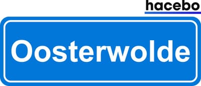 Hacebo - Plaatsnaam Sticker - 29x10 CM - Oosterwolde sticker - Verkeersborden sticker - grappige cadeaus - Oosterwolde