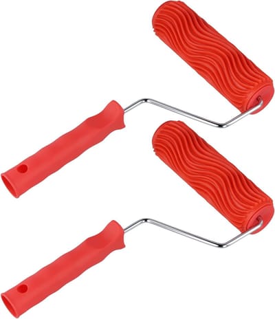 Set van 2 Houten Lijmrollers, Sterke Lijmroller voor Snelle en Evenredige Hechting, Silicone Rol met Metaal Handvat, Ideaal voor DIY Projecten en Creatieve Klussen, 17.5 x 32 cm
