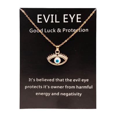 Bixorp Luck Gouden Dames Ketting met Oog - "Evil Eye" - 45/50cm - Cadeau voor Vrouw - Goudkleurig