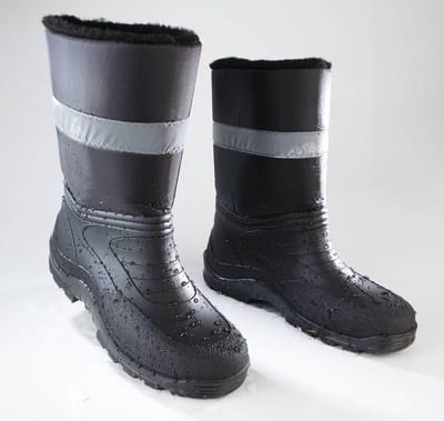 Winterlaarzen zwart met warme voering en reflecterende streep maat 44
