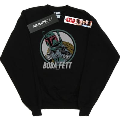 Star Wars Heren Boba Fett Retro Cirkel Sweatshirt (Zwart)