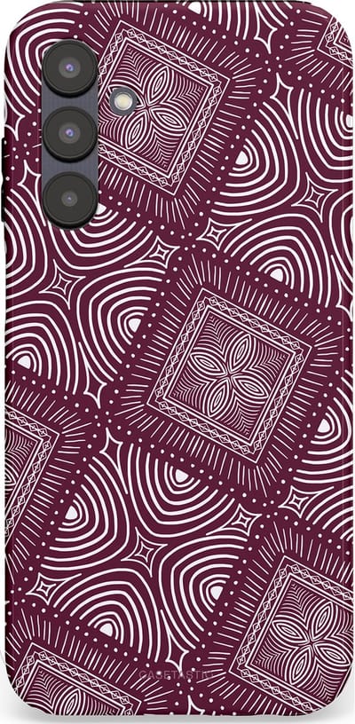Casetastic Hoesje Geschikt voor Samsung A25 - Stijlvolle Beschermende Duo-layer Case - Bohemien Rood Design