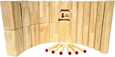 Kubb spel - Viking schaakspel - Buiten spelen - Robuust rubberboomhout - XXL formaat - Natuurlijk hout