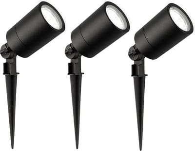 Ledvion - 3X LED Prikspots - 6500K - Zwart - 3W - IP65