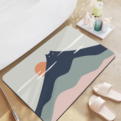 Ins Huishouden Diatomeeënaarde Gevoerde Vloermat Absorberende Badkamervoetmat Toilet Wastafel Antislip Sneldrogend Tapijt 40x60cm