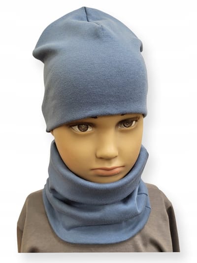 Dartomik - Kinderset Hoed en Sjaal - 46-50 cm - Blauw