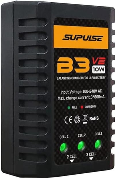 10W Lipo Oplader voor 2-3S RC Auto, Boot & Vliegtuig - Snel & Compact - 100-240V