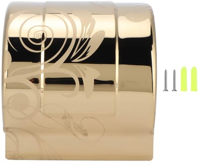 Dailygoods- Toiletpapierhouder Goud - Wandgemonteerde Houder - Roestvrij Staal - Geschikt voor Badkamer/Keuken - Inclusief Schroefaccessoires - Afmetingen 12 x 10,3 x 12 cm - Rolpapierhouder