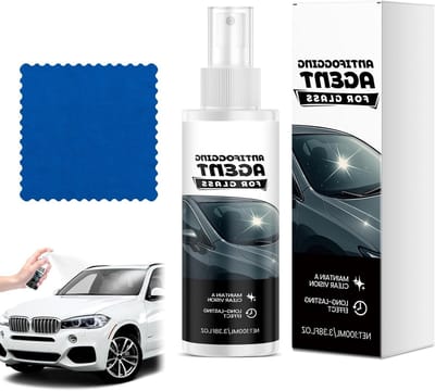 Reinigings- en anti-beslag spray met doek, 100 ml, ideaal voor autoruiten, brillen en spiegels, voorkomt condensvorming en verbetert zicht