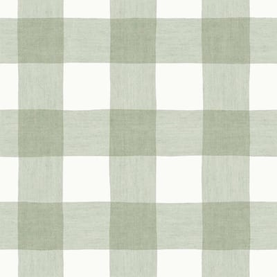 Behang - Kinderkamer – Ruiten – Schotse Ruit- Groen- Wit- Babykamer - Kinderbehang – Vichy Ruiten - 0,53 x 10,05 M