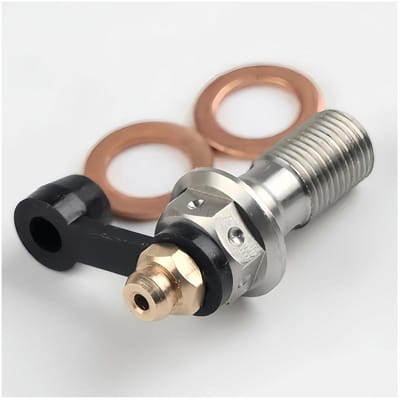 Ontluchtingsnippel Remklauw - Banjo Bout - Remmen Onderhoud - Roestvrij Staal 304 - M10X1.0/1.25MM - Zilverkleurig