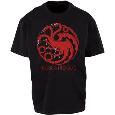 Game Of Thrones House of the Dragon - Red Three Headed Dragon Emblem Unisex T-shirt - zwart - 3XL