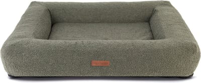Orthopedische Hondenmand Boucle Rechthoek Mosgroen M 80cm - Wasbare hoes - Ook in XL & XXL