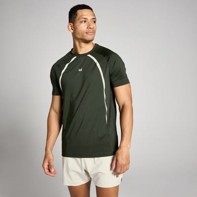 MP Heren Tempo Panel T-Shirt - Bosgroen - XS