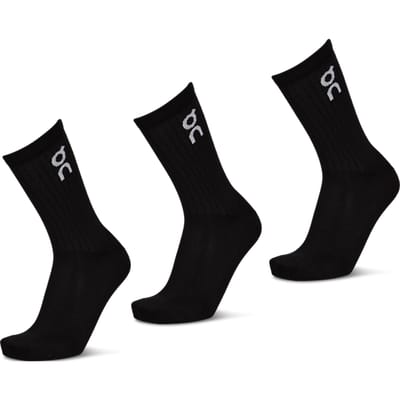 On Logo Sock Crew Sokken Unisex - Zwart - Maat 43 - 46 - Katoen