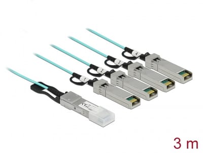 Delock Active Optical Cable QSFP+ to 4 x SFP+ 3 m
