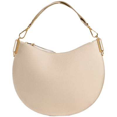 COCCINELLE Leren schoudertas Sunup Handbag Double Grainy Leather Sandshell / Seagrass beige