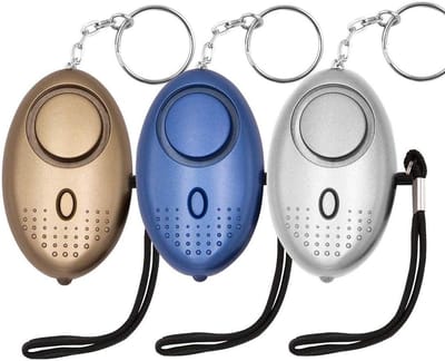 3 stuks persoonlijk zakalarm - 140 dB - met zaklamp - sleutelhanger -paniekalarm - Veiligheid Alarm Persoonlijke Alarmknop - Incl. Batterij - zelfverdediging sirene - voor vrouwen, meisjes en ouderen