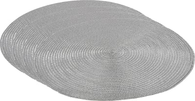 Gerimport Placemat - 4x stuks - metallic zilver - 38 cm - rond - geverfd jute - onderlegger - kerstdiner
