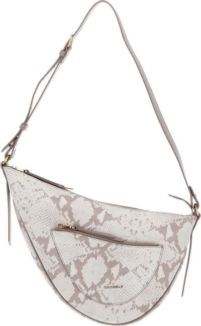 COCCINELLE Leren Schoudertas snuggle Shoulderbag Delav Snake Print Powd. Pi / Powd. Pi Beige